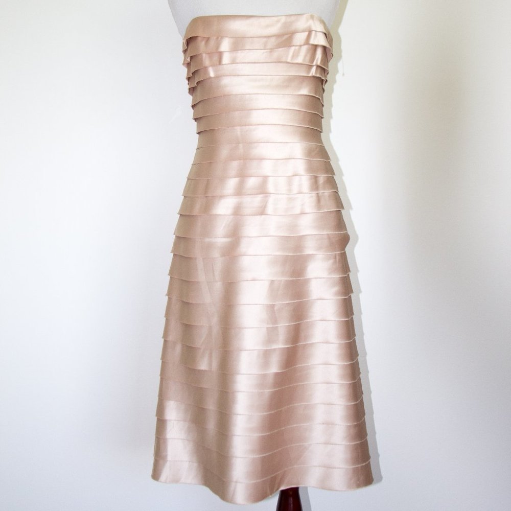 BCBG Layered Champagne Dress Cocktail Party New Sz 8